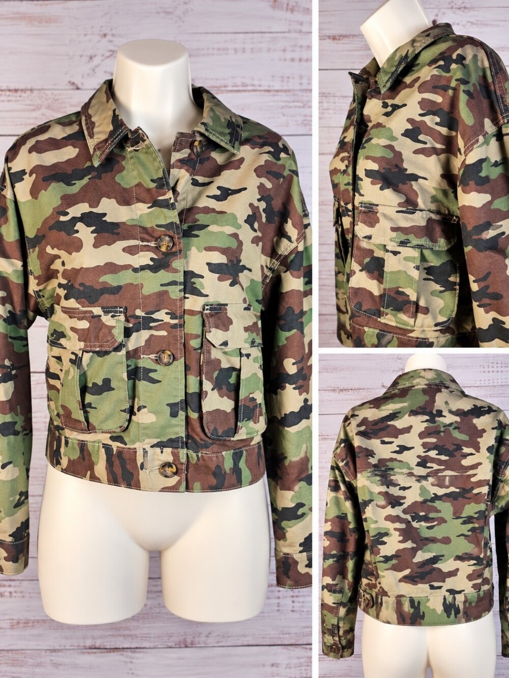 Levi's Camo Utility Field Jacket Women's M NWT Military Cargo